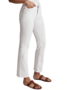 Madewell Women's Mid-Rise Kick Out Jeans Size 32 P (14P) White Stretch Casual